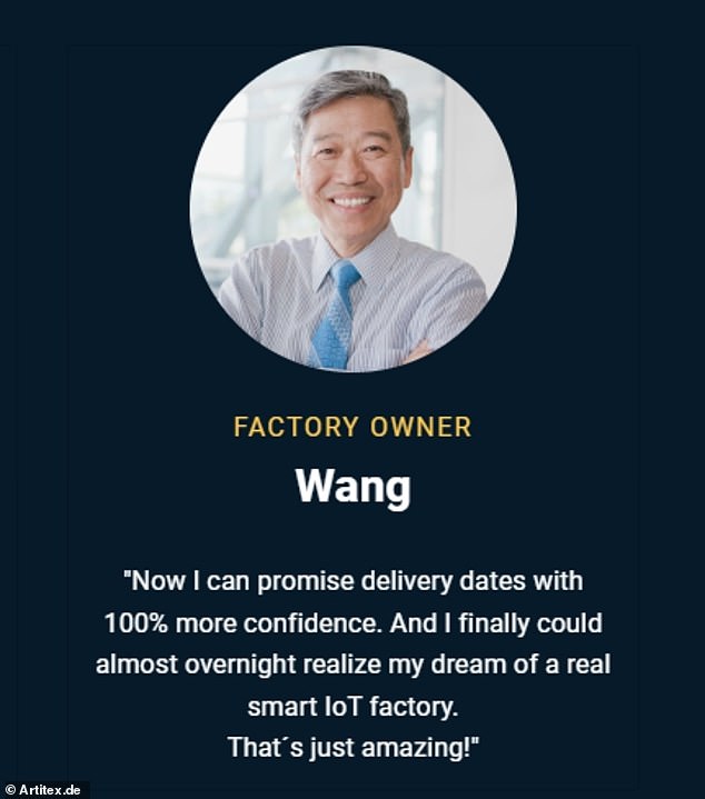 Kwong's image is a stock photo that also appears elsewhere on the internet, including on a textile website that says the man is a 'factory owner' named Wang