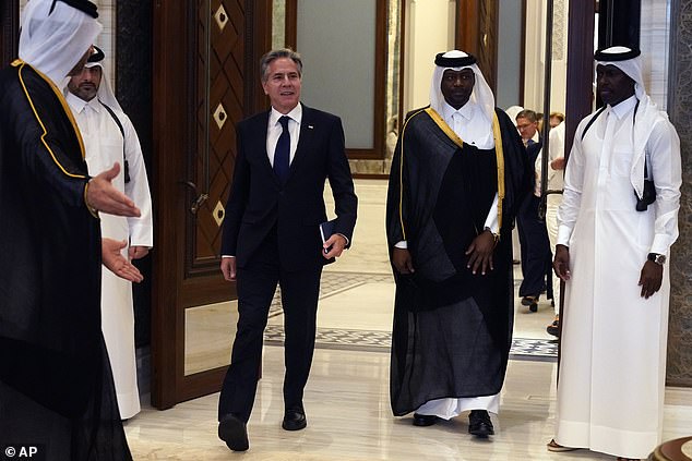 .S.  Foreign Minister Antony Blinken arrives in Qatar