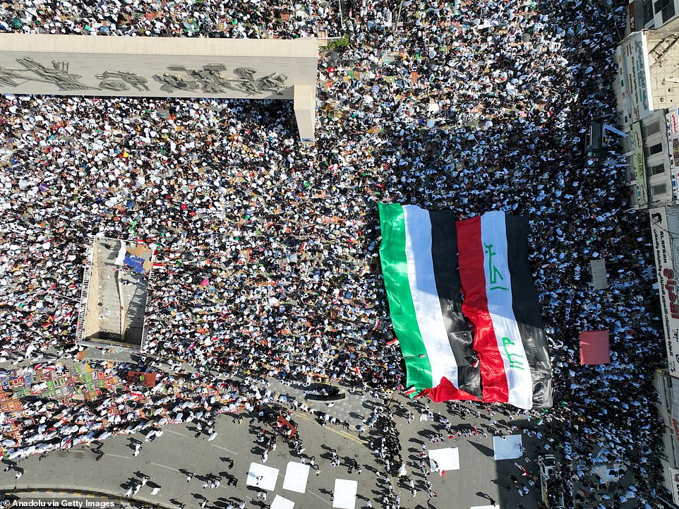 IRAQ: Tens of thousands of protesters gathered in Baghdad today