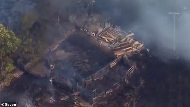 A shed has been destroyed while homes and other properties are under threat from a bushfire near Boonah (pictures, fire damage)