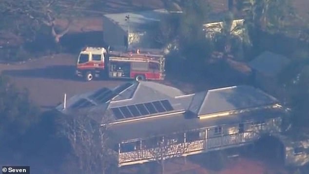 Authorities warned residents to seek shelter to survive and warned against driving as it 'could be deadly' (pictured, fire truck in the area)