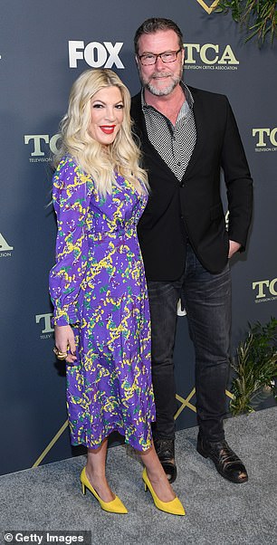 Heartbroken: Tori reportedly split from Dean McDermott, 56, her husband of 18 years;  in the picture in 2019