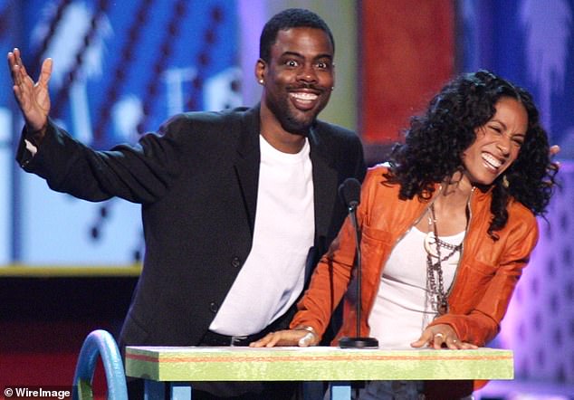 Chris, with Jada at Nickelodeon's 18th Annual Kids Choice Awards in 2005, hates that she keeps him in interviews