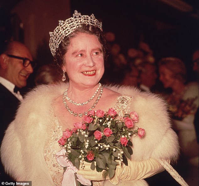 Special moment: Actress Dawn met Queen Elizabeth The Queen Mother - who died in 2002 aged 101 - when she visited her father's army base (Queen Mother pictured in November 1961)