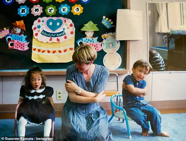 Suzanne (pictured with her twins) admitted she felt like a 'bad mum' when her children started school, recalling how other mums were shocked by what she packed for lunch