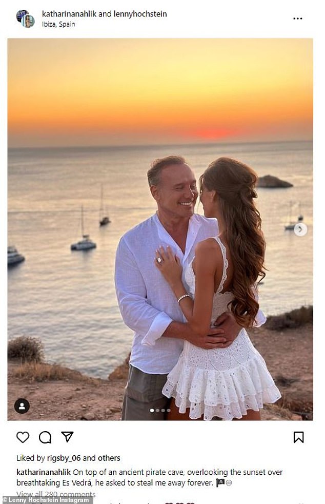 Moving on: Lisa's soon-to-be ex-husband Lenny Hochstein proposed to his 'lover' Catherine-Mazeppa, 27, in Paris in August - despite still being legally married to Lisa