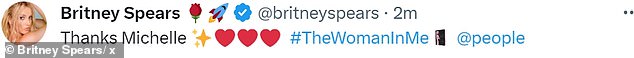 Shoutout: Britney also gave a special shout-out to the actress on X, formerly known as Twitter, on Friday