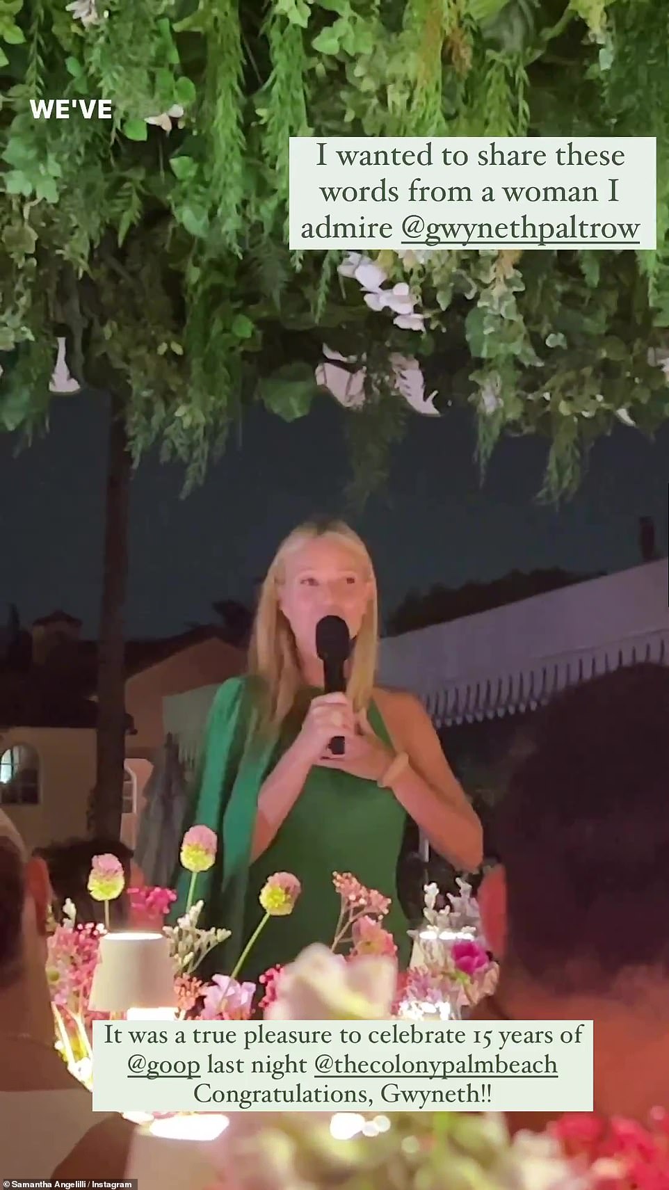 Paltrow spoke about the war between Israel and Hamas during the dinner as she reflected on how 