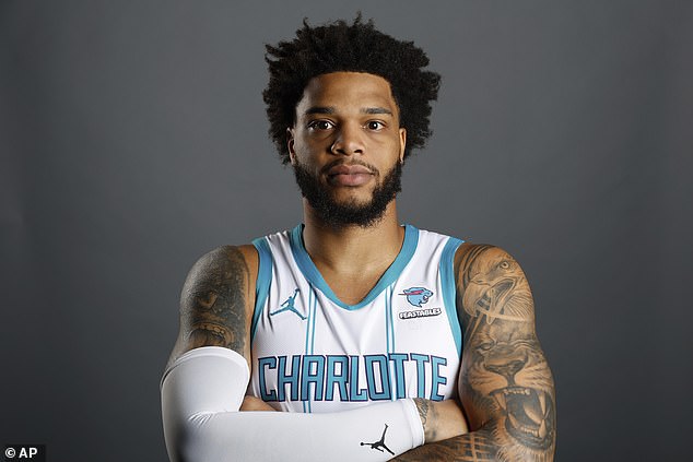 Bridges poses at the Charlotte Hornets media day in Charlotte, NC last week