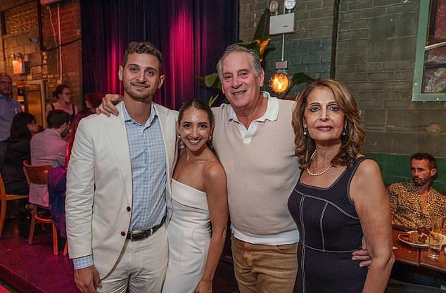 Jay (second from right), with his Israeli wife, Rachel, (far right) and their son Justin and his wife Becky