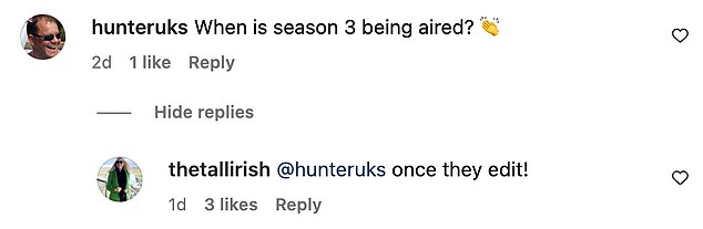 Exciting!  The actress posted a photo of the film crew having a discussion and teased the Amazon Prime show's return date