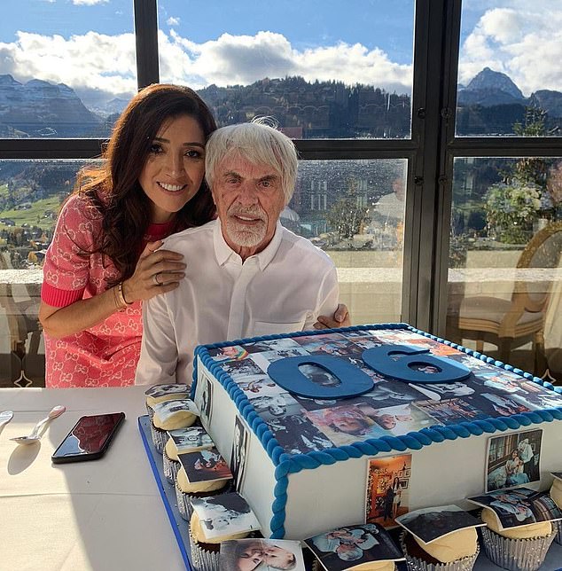 Bernie Ecclestone with his new wife, Fabiana.  The couple have a son, Ace