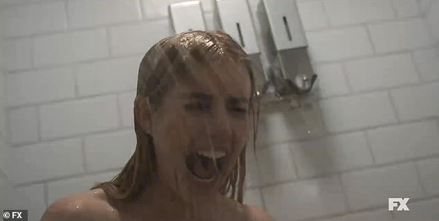 Scream Queen: Emma's character couldn't take the pressure and let it go in the shower