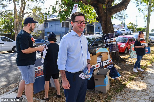 David Littleproud, leader of the Federal National Party attends a polling station in Brisbane