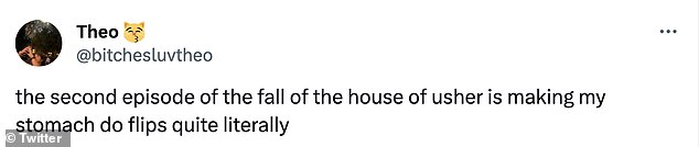 Can't sleep: Sharing their thoughts on X (formerly known as Twitter), one person shared: 'Wow.  Fall of the House of Usher was really good.  Very disturbing and quite gory, but good'