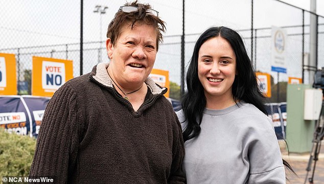 Leigh Harris, 59, (left) cast her No vote because she believed Indigenous elders opposed the referendum (Bella, 19, right)