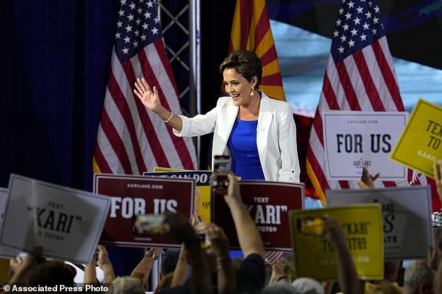 Speaking to the crowd, Lake said she missed Trump's vile tweets as she lashed out at the press, calling them 