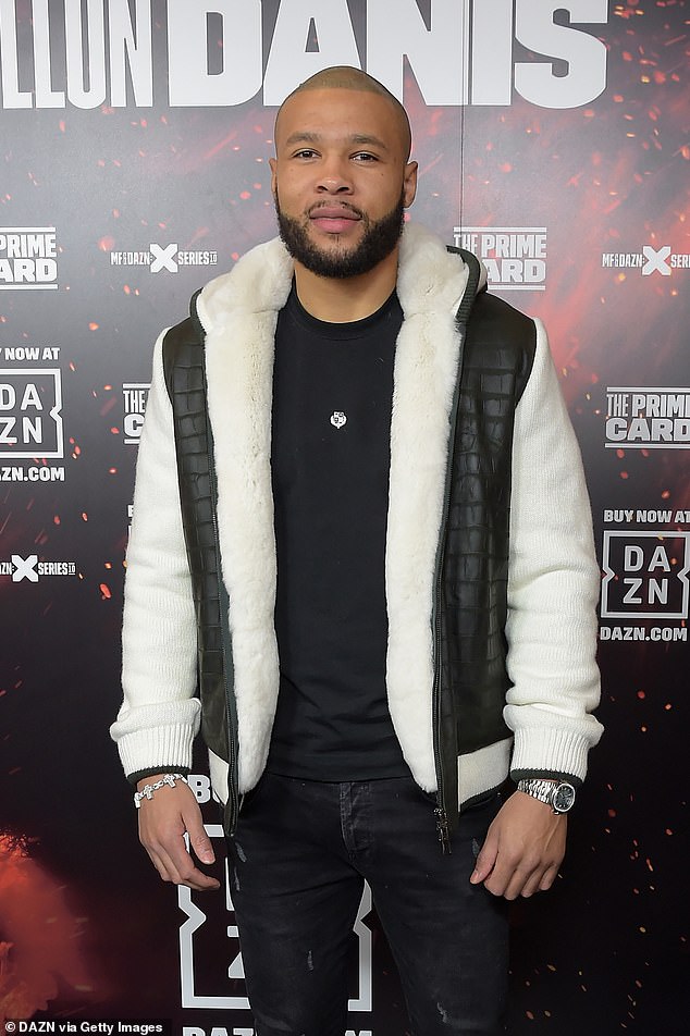 Fame game: Chris Eubank Jr, son of boxer Chris Eubank, struck a pose as he arrived at the star-studded event