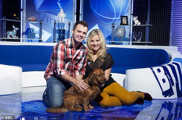 In 2011, Blue Peter was moved from its tea timeslot on BBC One to CBBC.  Pictured are Barney Harwood and Helen Skelton cuddling the dog Barney in 2011