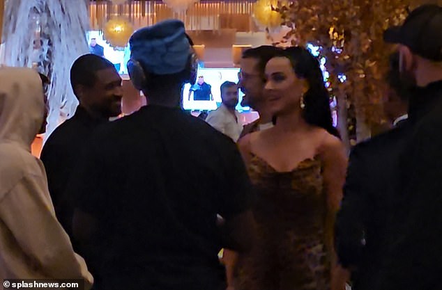 Fellow entertainer: While rushing through the hotel, they bumped into singer Usher — who, like Katy, also has a residency in Sin City