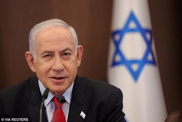 Israeli Prime Minister Benjamin Netanyahu attends the weekly cabinet meeting at the Prime Minister's Office in Jerusalem, September 27