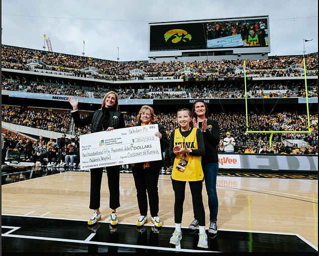 The game raised $250,000 for Stead Family Children's Hospital next door.