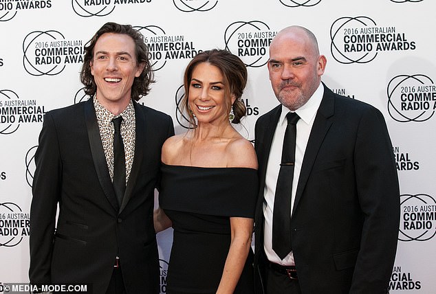 Triple M's parent company Southern Cross Austereo said in a statement on Sunday that Sheargold was prioritizing his family.  Marty, far right, is pictured with Tim Blackwell and Kate Ritchie at the 2016 ACRAS