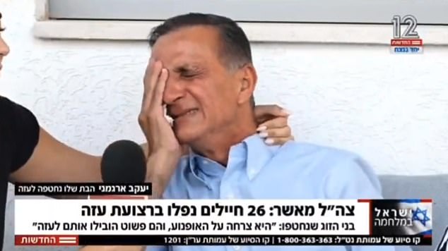 Noa's father Yaacov gave an interview to Israeli television on Sunday after the attack and cried uncontrollably when talking about his daughter