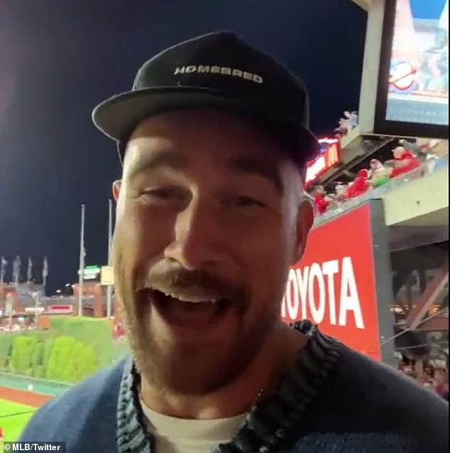 1697509360 898 Travis Kelce joins brother Jason at Phillies game vs the