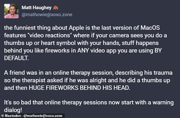 His friend Matt Haughey described the man's story on the Mastodon Channel this week