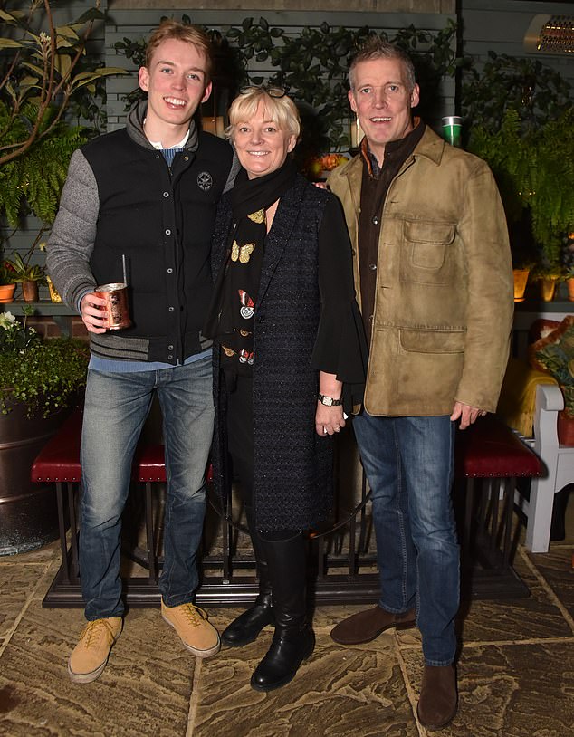 Josh Willcox (left), son of perfume magnate Jo Malone (center) is listed as one of three Harvard students leading the Undergraduate Palestine Solidarity Committee.  He was also pictured with his father Gary Willcox at a swanky London party in 2017