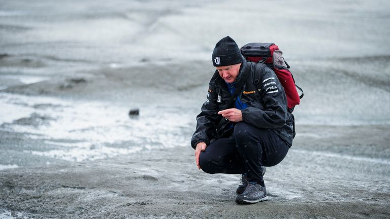 Professor Richard Washington during the Artic X Prix in Greenland