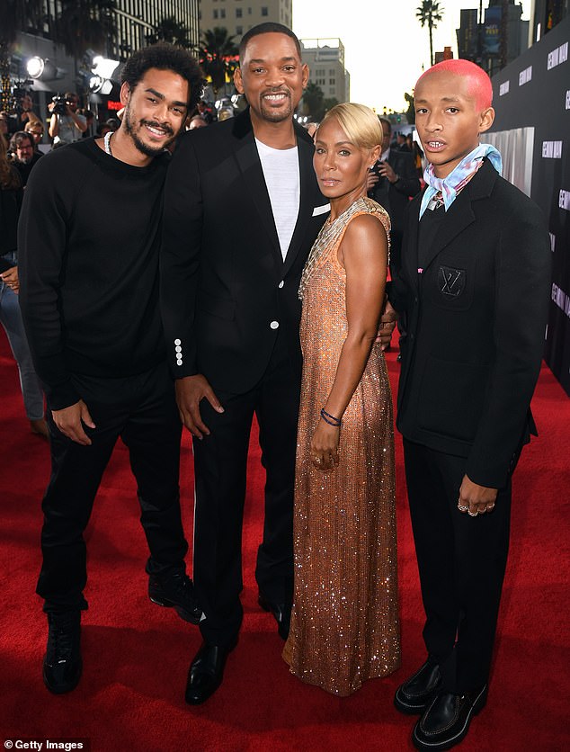 A brave front: Jaden has always appeared on the red carpet and other events over the years to support both his parents: well seen