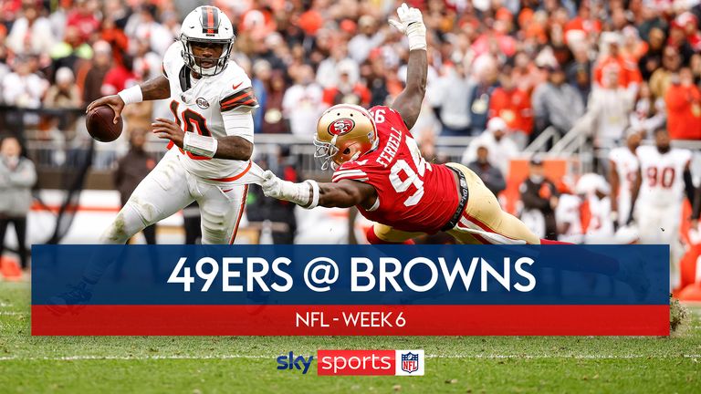 Highlights of the San Francisco 49ers vs. the Cleveland Browns in week six of the NFL season.