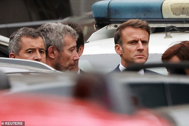 French President Emmanuel Macron and French Interior Minister Gerald Darmanin visited the site of the attack last week before the threat level in the country was raised