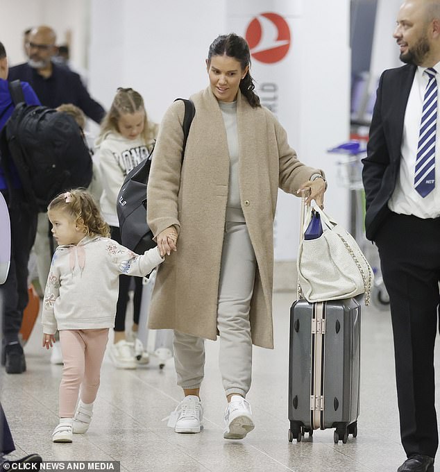 Holiday: Becky looked excited to escape the spotlight after rival Coleen turned on Wagatha Christie's new war documentary