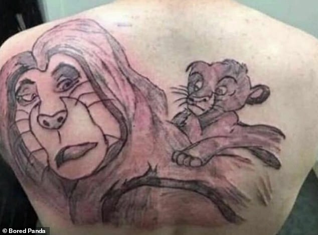 This tribute to the Lion King, with its slightly out-of-proportion characters, doesn't quite have the dramatic effect the owner was looking for