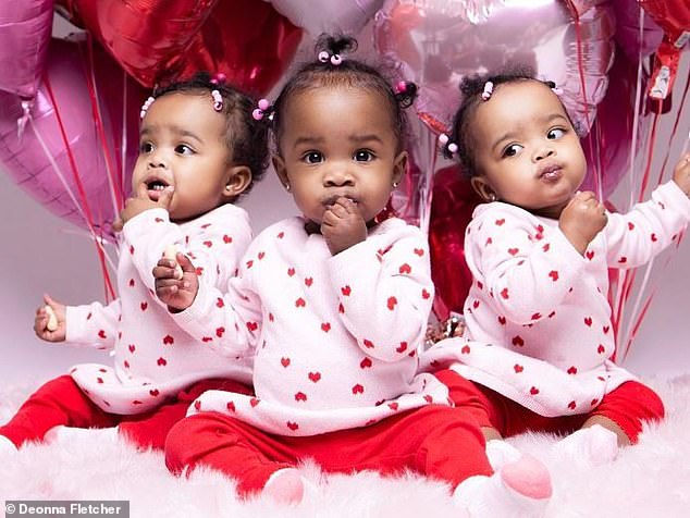 Doctors believe Mrs Fletcher ovulated twice, allowing the twins to be conceived after their older sister was six days old