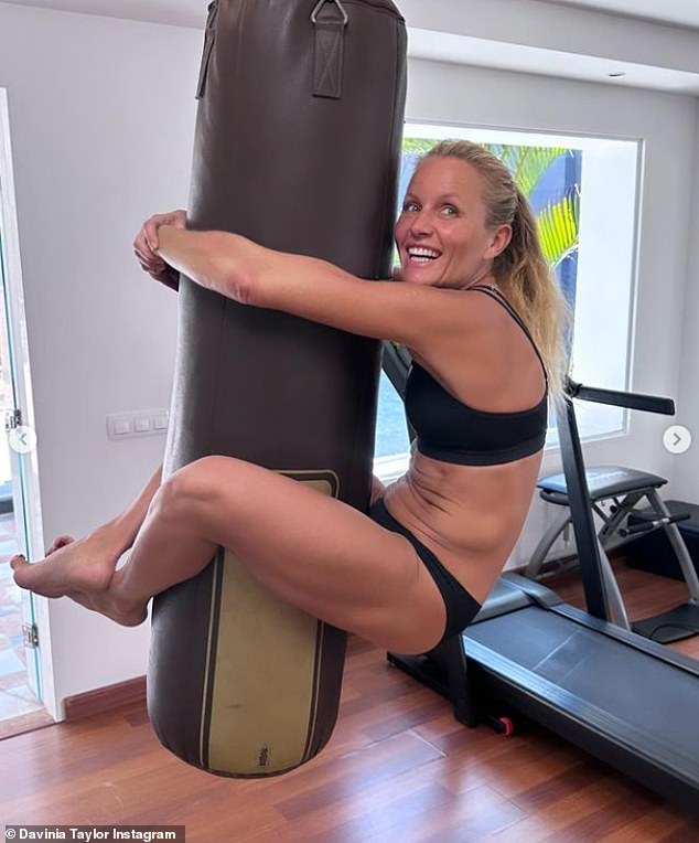 'I can still do it': She looked incredible as she showed off her toned figure in a black two-piece while hitting the gym