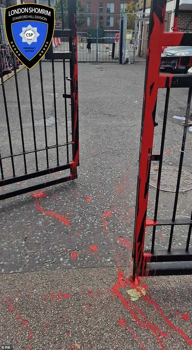 This time, paint was thrown over a security gate, preventing the vandal from reaching the school buildings