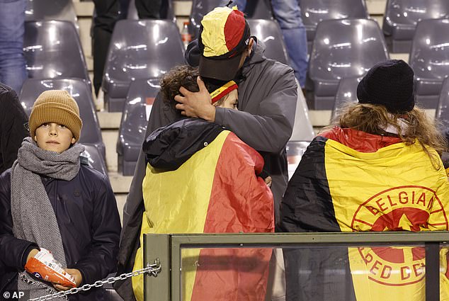 While trapped inside the King Baudouin Stadium on Monday evening, Belgian supporters started singing 'All Together, All Together' in solidarity with Swedish fans