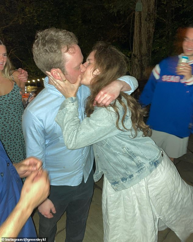 In June, Greenely posted a photo of herself kissing her husband-to-be with the caption, “Our wedding shower in Arkansas was so special.  I can't even describe how much fun it was!