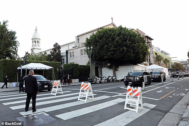 Due to the wedding, the street was closed to the public on Sunday.  In admiring photos, Cole calls Greenley his 'one and only' and in another his 'partner in crime'