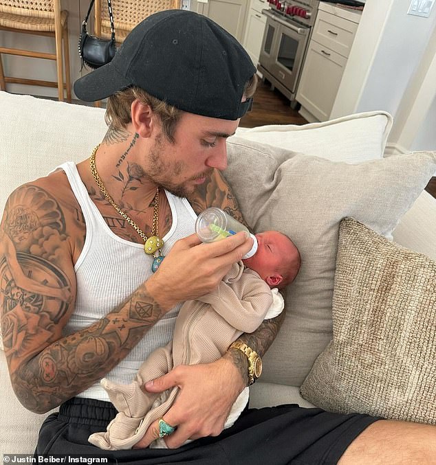 Bieber baby fever: The couple — who have previously expressed their desire to start expanding their family in the future — were seen in social media posts rocking the Kennedys' baby girl, Poppy