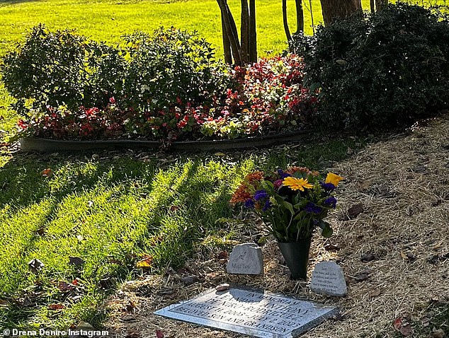 Memorial: Drena shared a series of photos from her dark day at the cemetery