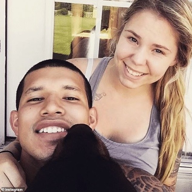 The mother shares her newborn baby Rio with her 25-year-old boyfriend Elijah Scott (pictured)