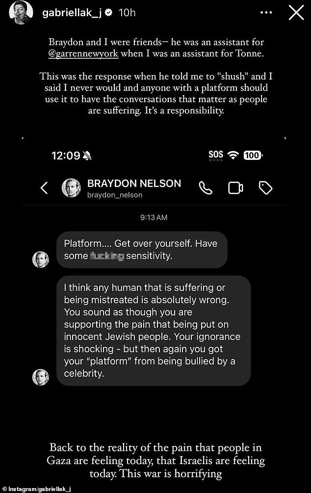 Karefa-Johnson also shared another conversation between fashion stylist Braydon Nelson, who responded, 