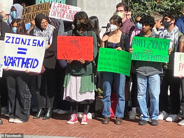 Berkeley students on Monday shouted: 'Israel: you have blood on your hands'