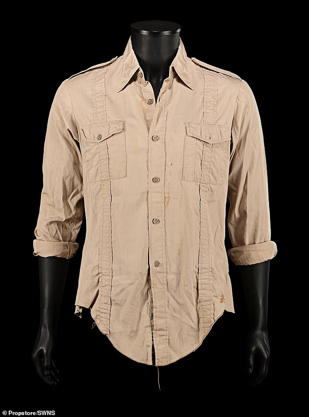 Among the items expected to fetch the highest bids is a screen-matching shirt worn by Ford's character Indiana Jones in the 1981 film Raiders of the Lost Ark, which is estimated to fetch between $172,500 and $345,000