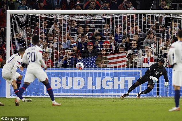 Weah went down in the penalty area and Pulisic sent the Ghana keeper the wrong way to double the lead